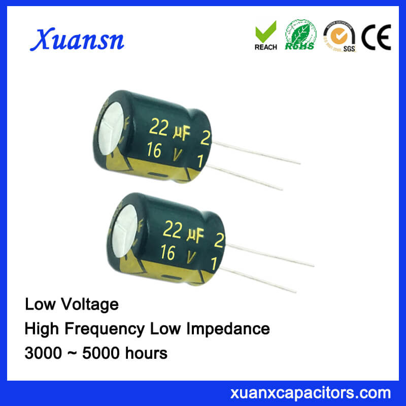 Mini Low Impedance Electrolytic Capacitors 22UF 16V