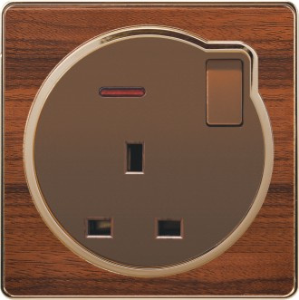 British Standard 13A Square-Pinned Switched Socket with Neon (A2)