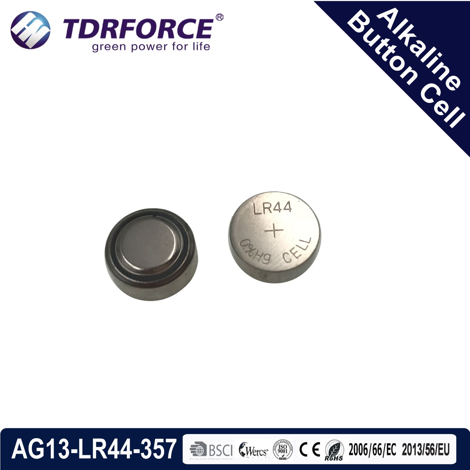 Mercury&Cadmium Free China Factory Bulk Alkaline Button Cell for Watch (1.5V AG13/Lr44)