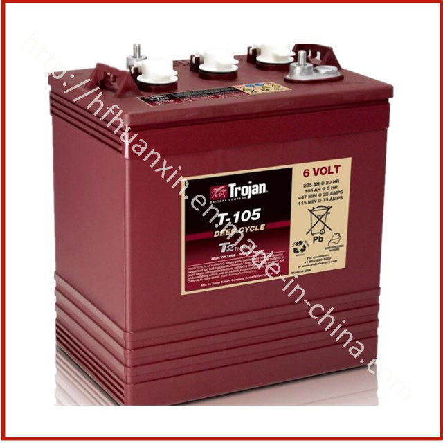 6V 225ah T105 Tubular Trojan Deep Cycle Flooded Battery T-105