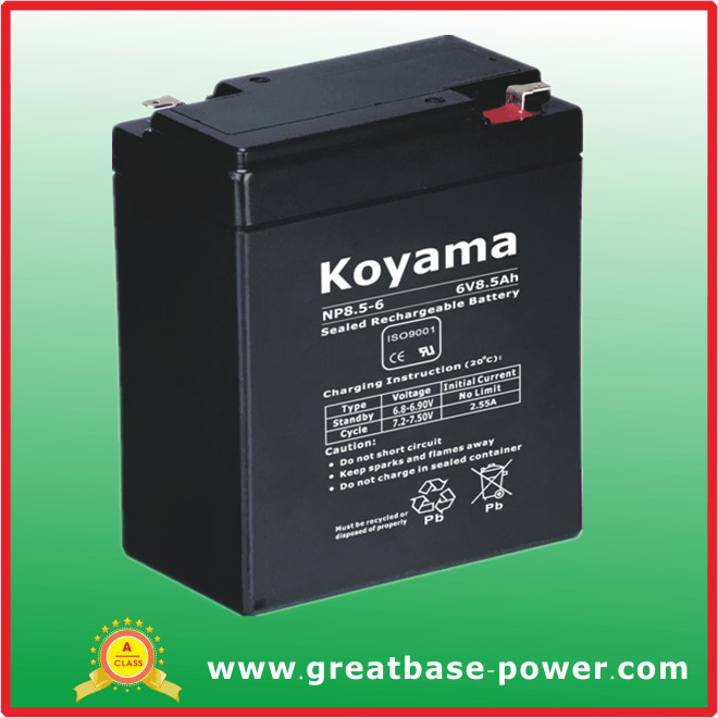 High Quality Lead Acid Storage Lighting Battery 8.5ah 6V