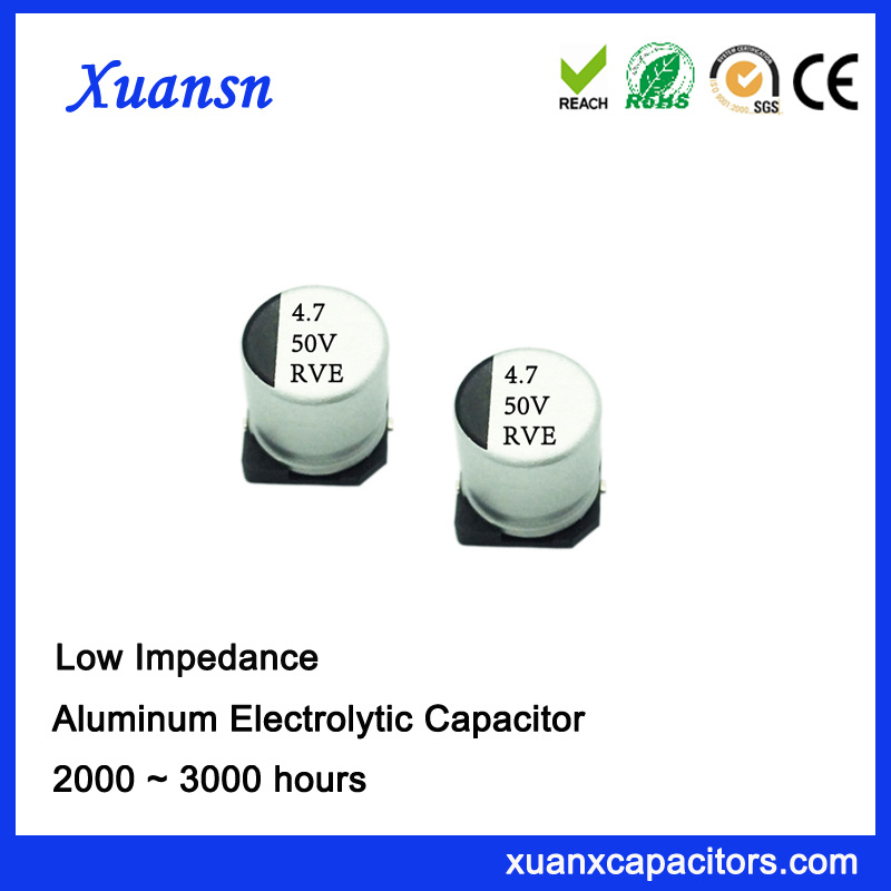 4.7UF 50V 2000hours 105º C Surface Mount Electrolytic Capacitor