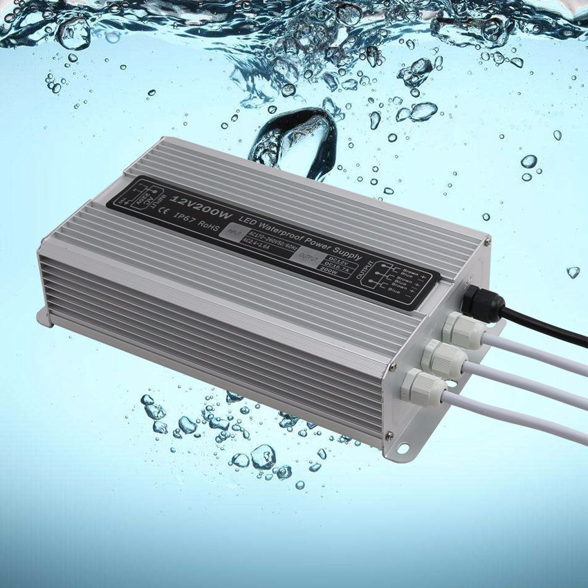 12V 200W IP67 Waterproof LED Power Supply with Ce RoHS