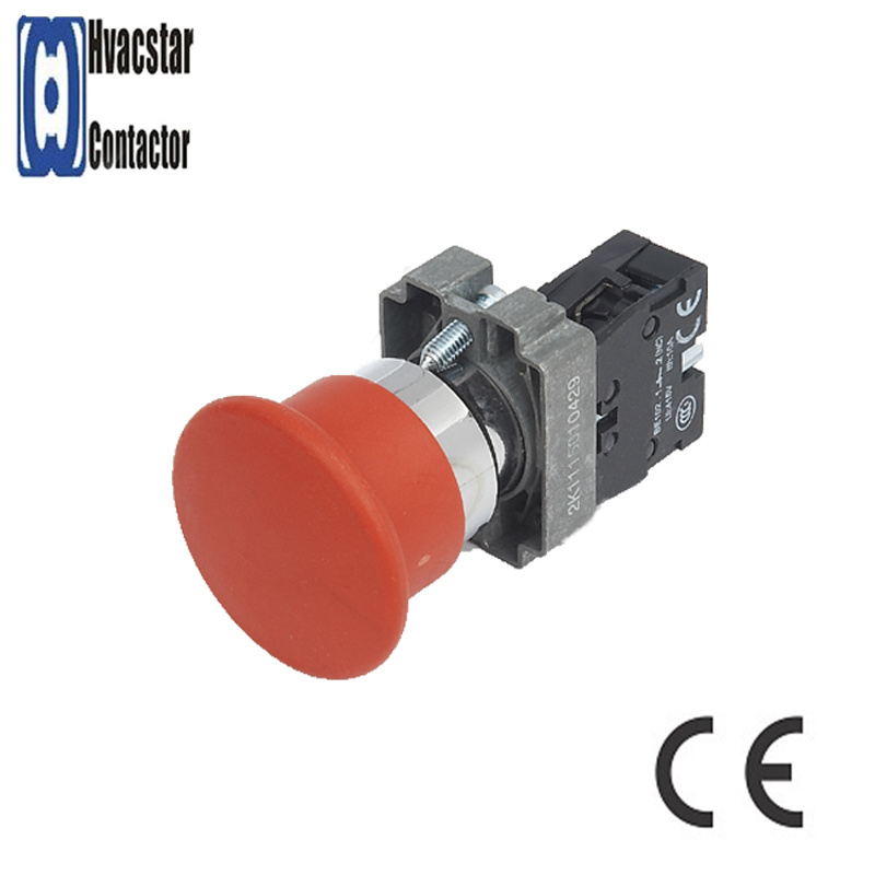 Mushroom Head Push Button Switch, Momentary Open