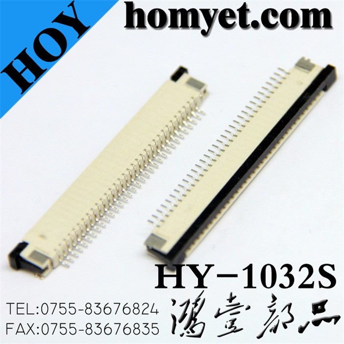 1.0mm Pitch 32pin FPC Connector for LCD Screen (HY-1032S)