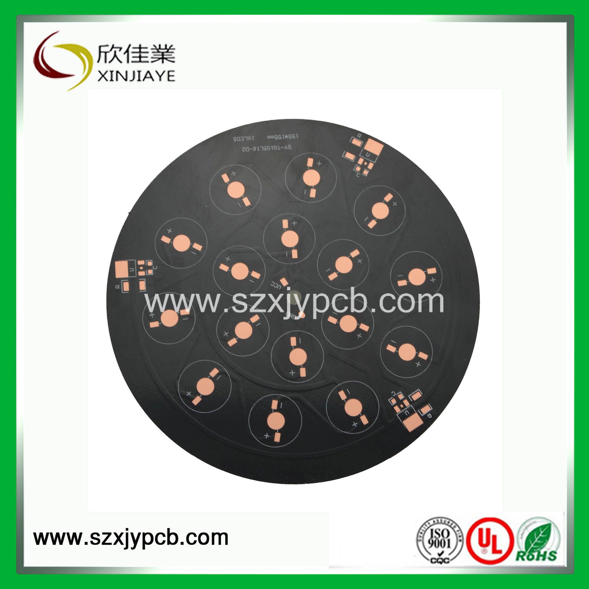 Shenzhen 94V0 Single Layer Aluminum Round LED Printed Circuit Board Assembly