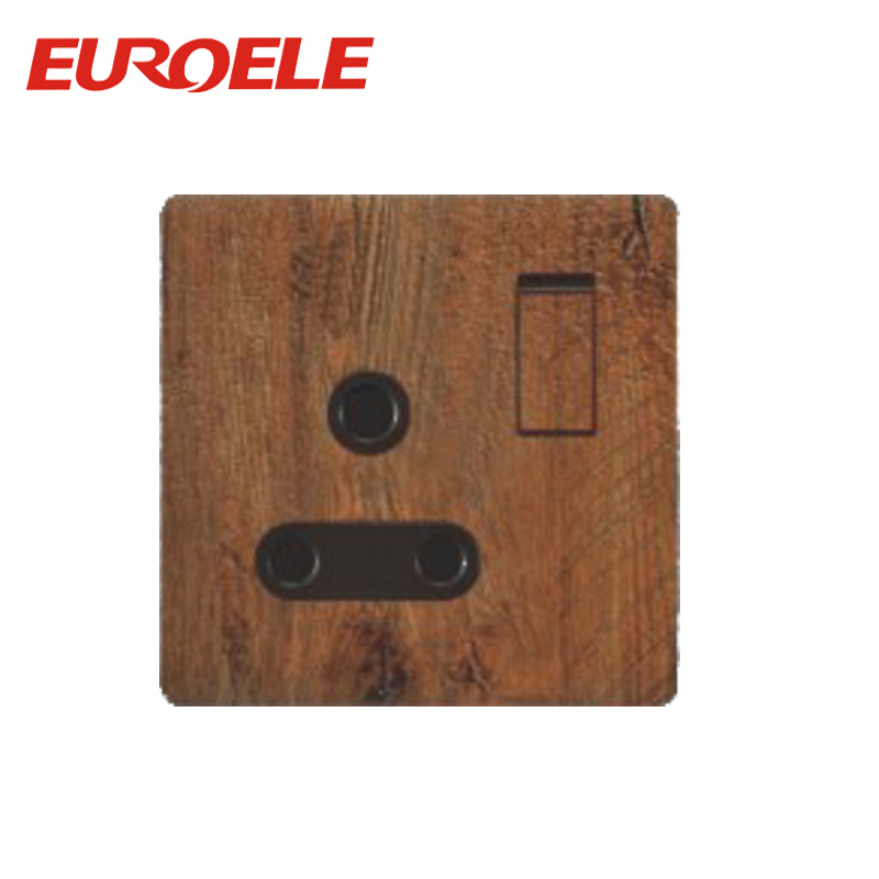 The High Grade PC Wooden Color 15A Switched Socket