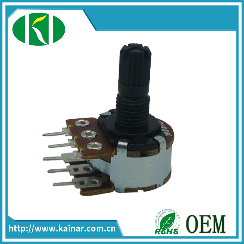 16mm Dual Gang Rotary Potentiometer with Plastic Bush