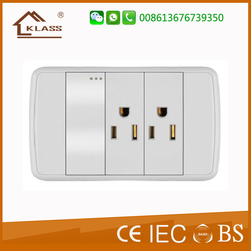 New Design 1 Gang 15AMP Double 3 Pole Switched Socket
