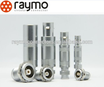 Coaxial 75 Ohm Circular Connector / Push- Pull and Self -Locking Straight Plug with Cable Collet