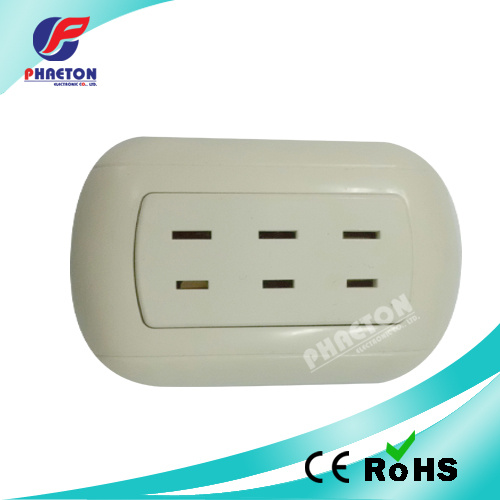 Flat 6 Pin South American Wall Socket Plate