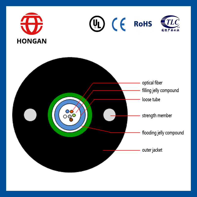 4 Core Single Mode Optic Cable for Aerial Telecommunication GYXTW