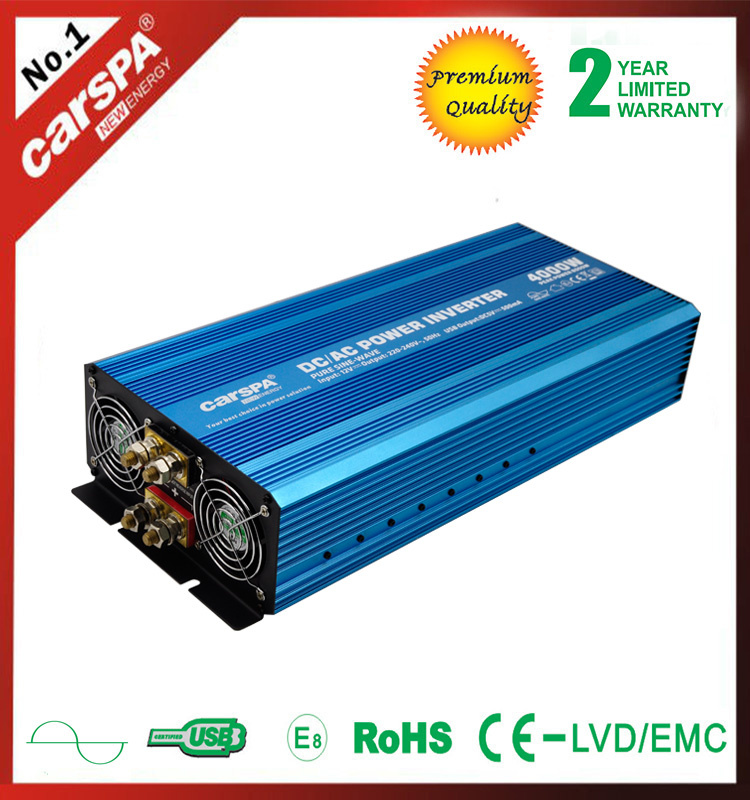 4000W DC 12V/24V/48V to AC Pure Sine Wave Inverter with USB