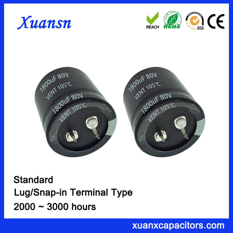 Customized 1800UF 80V Standard Snap in Capacitor