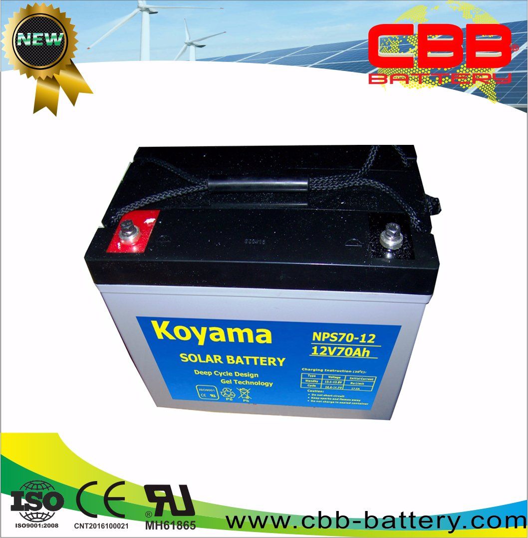 Solar Deep Cycle Gel Battery for Steet Light 12V 70ah