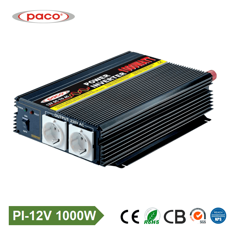 China Supply Pi 1000 Watt Power Inverter with Cooling Fan and Battery Clips