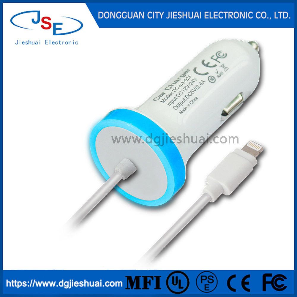 Mfi Lightning in Car Charger for Apple iPhone 5/6/6s/7/6 Plus iPod Touch Nano