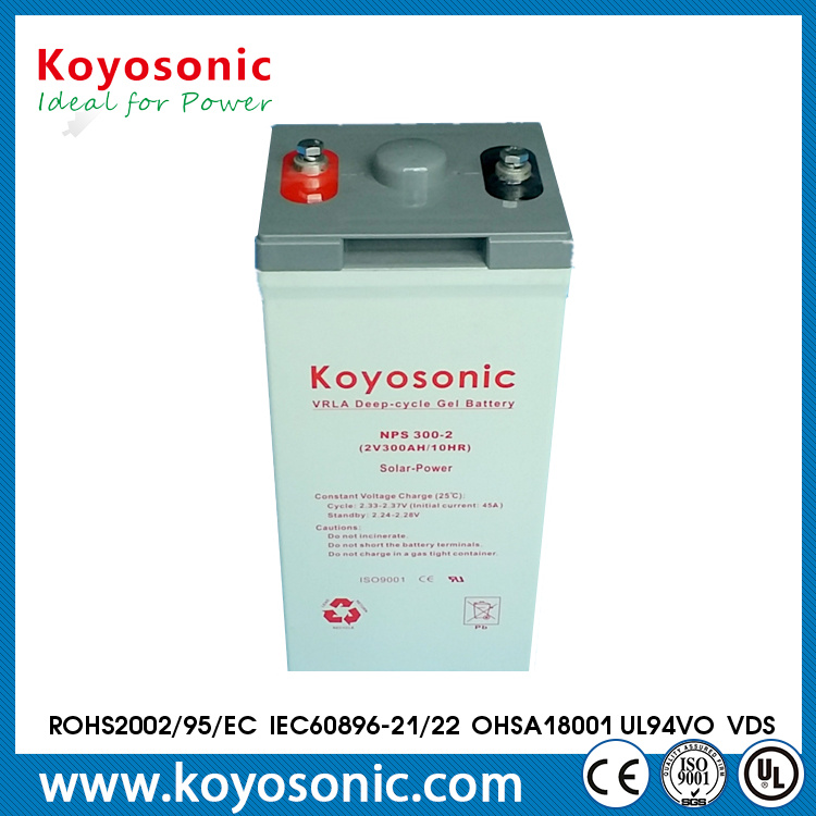 China 2V Deep Cycle Solar Power Energy Storage Battery 300ah