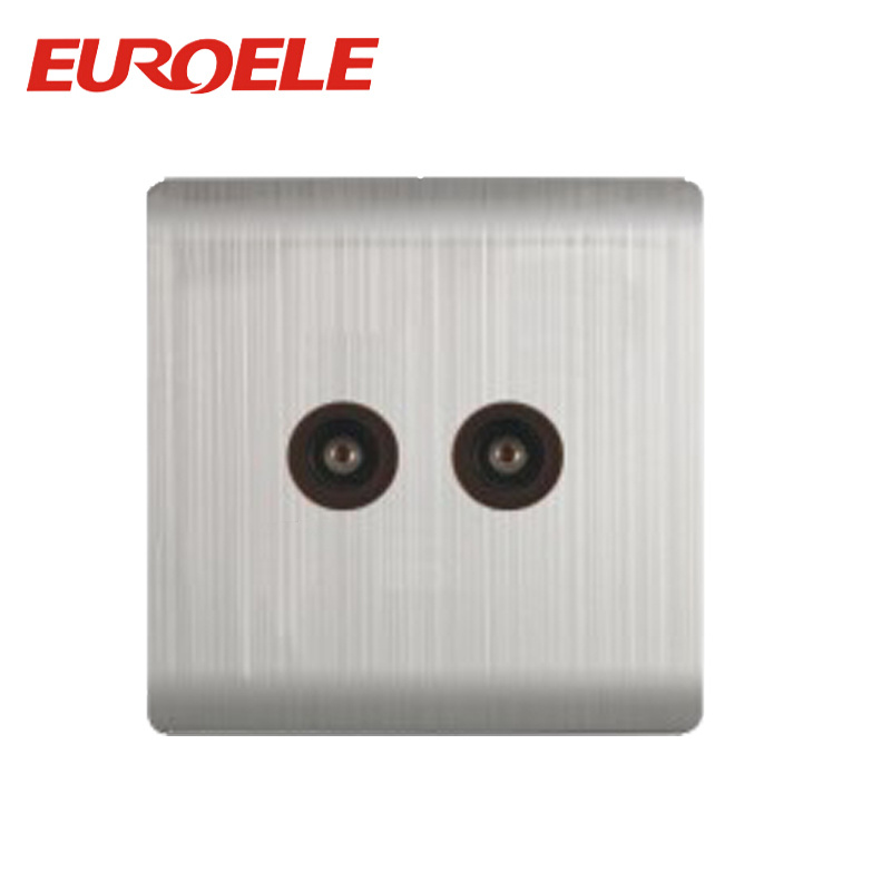 Sliver Color Stainless Steel TV Socekt and Satellite Socket