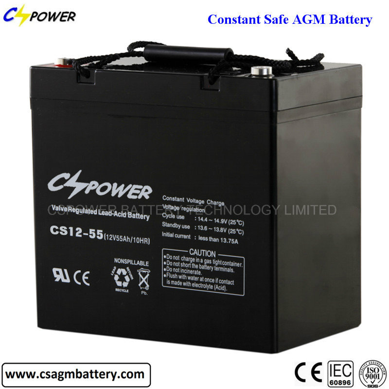 Long Life Deep Cycel AGM Battery 12V55ah for Solar Storage
