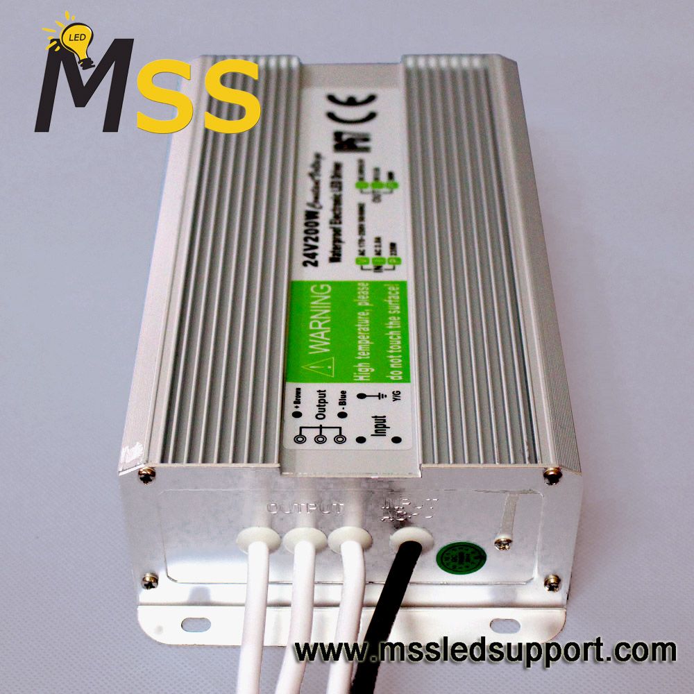 Outdoor Waterproof 200W 12V 24V Slim LED Power Supply with Ce RoHS