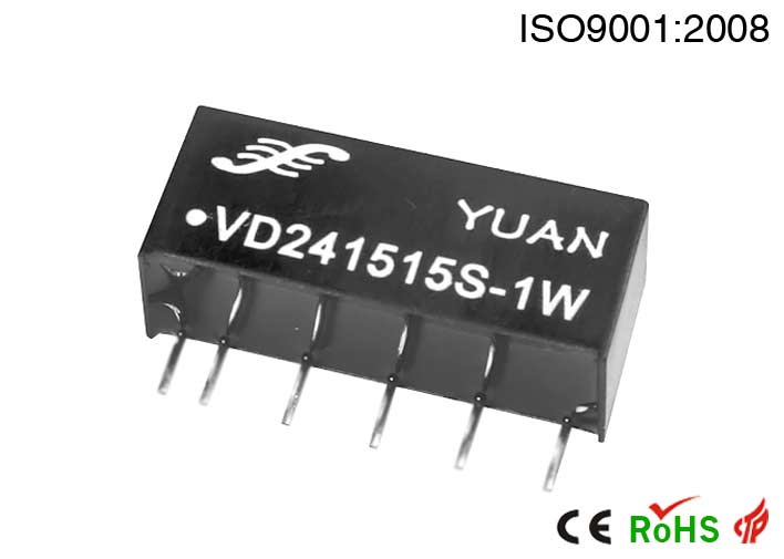 2W 12VDC Fixed Input, Regulated Single Separate Output DC/DC Transducer Vd120909s-2W