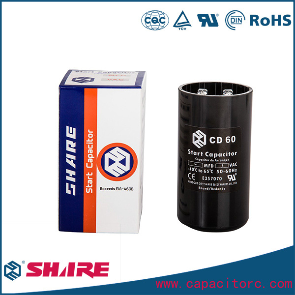 CD60 Motor Start Capacitor for Refrigerator Electrolytic Capacitors