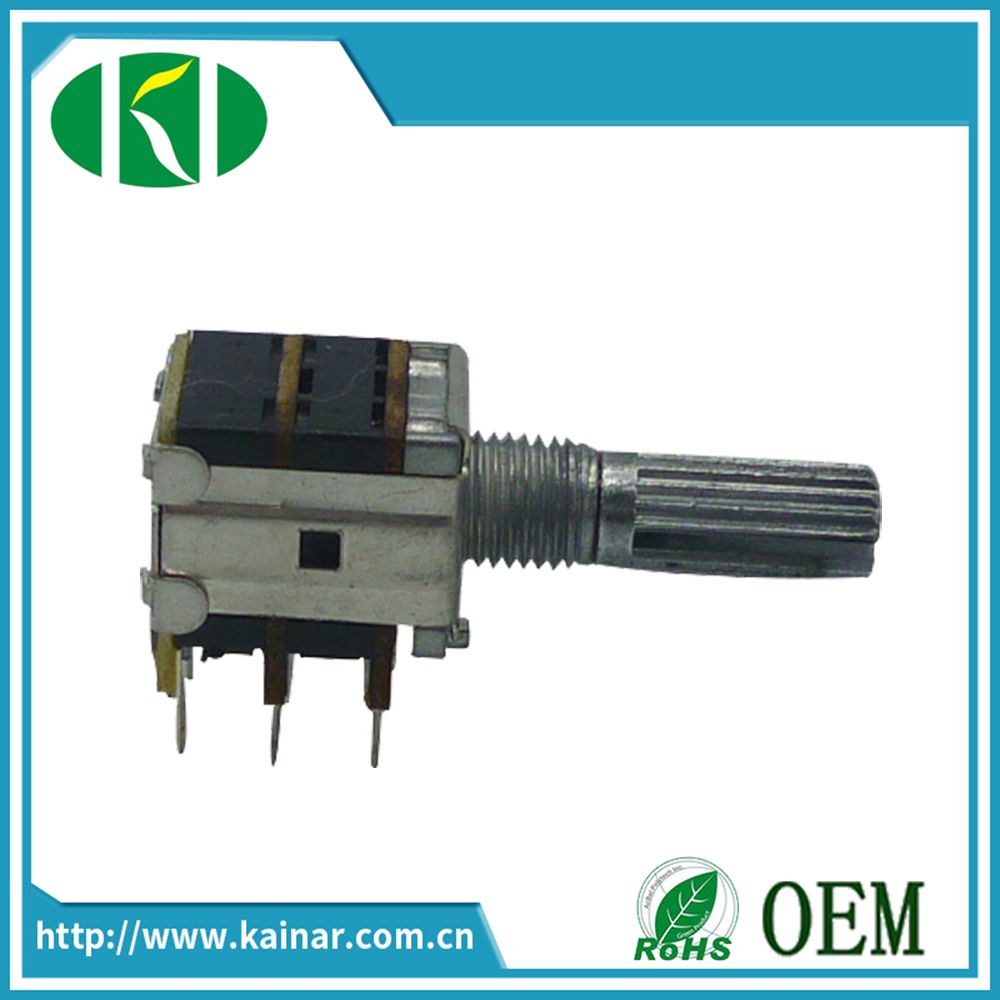 12-13mm Dual Gang Rotary Potentiometer with Switch Wh12-2-K2-1