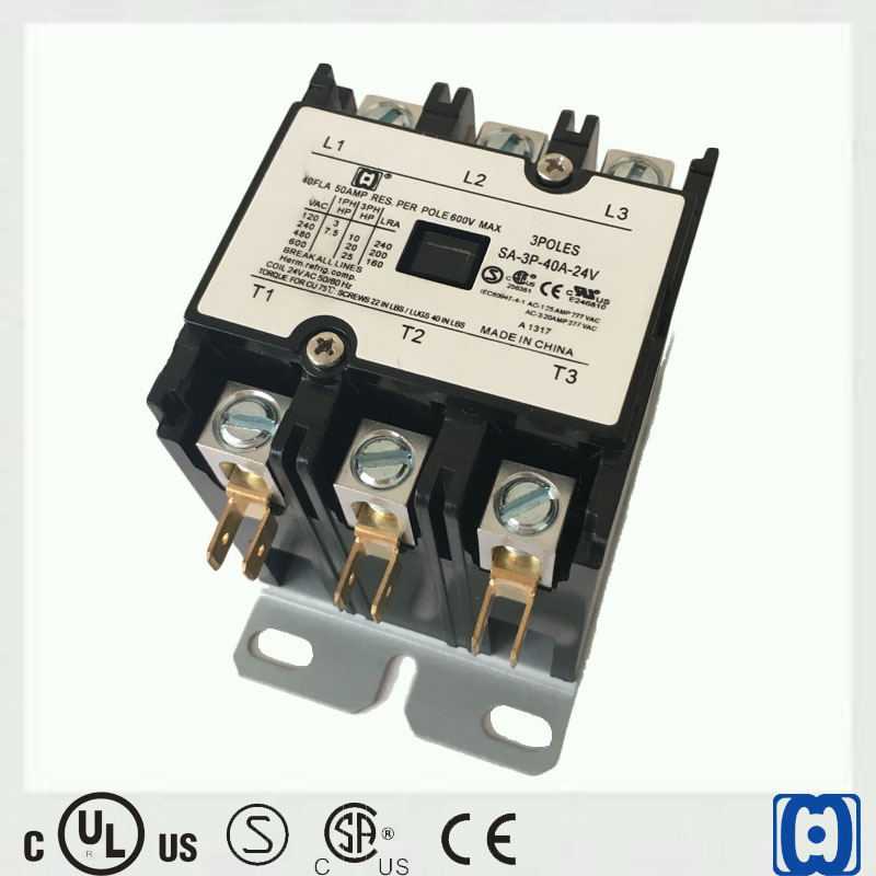 UL Ce CSA 3 Pole 40 Fla 240V Contactor AC Eletromechanical Contactor Outdoor Motor