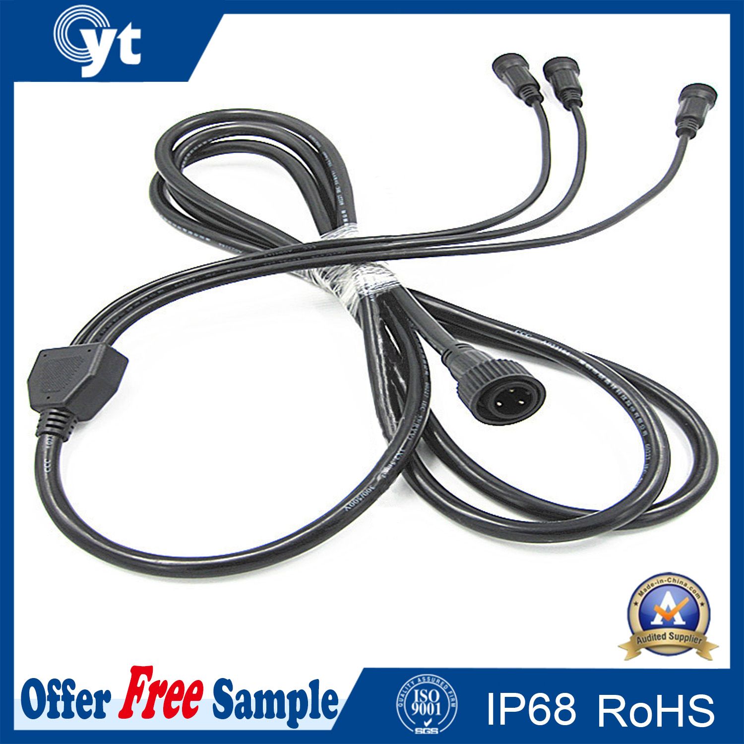 3 Pin Y Shape IP68 Waterproof Connector Cable for Strip Light