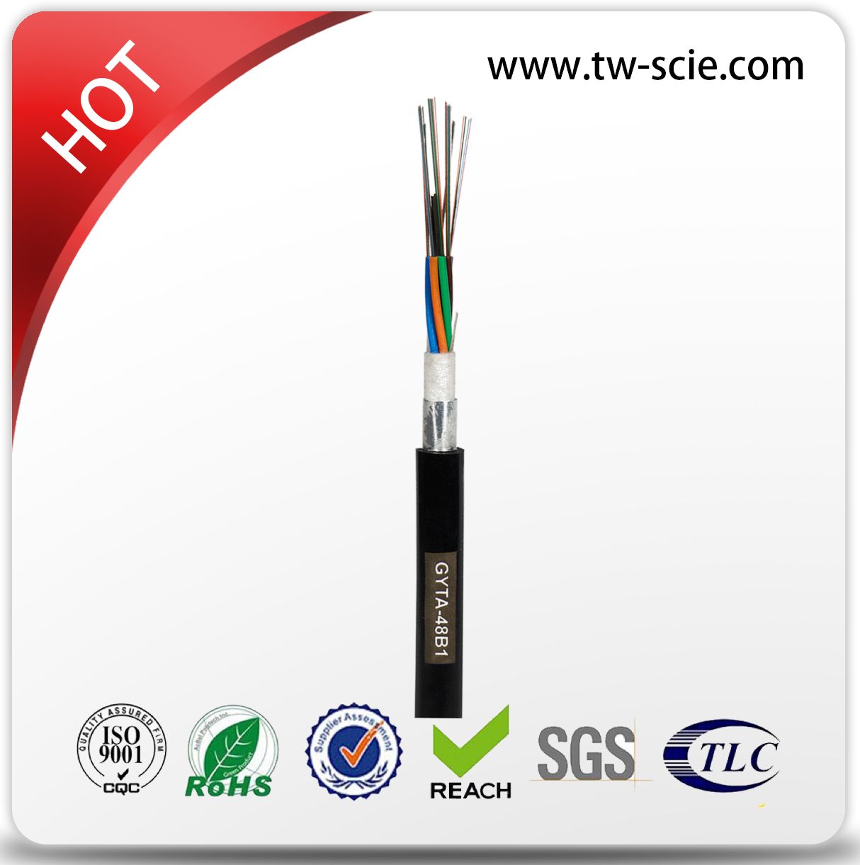 Fiber Optic Cable Armored Multi-Tube Sm GYTA Underground Cable