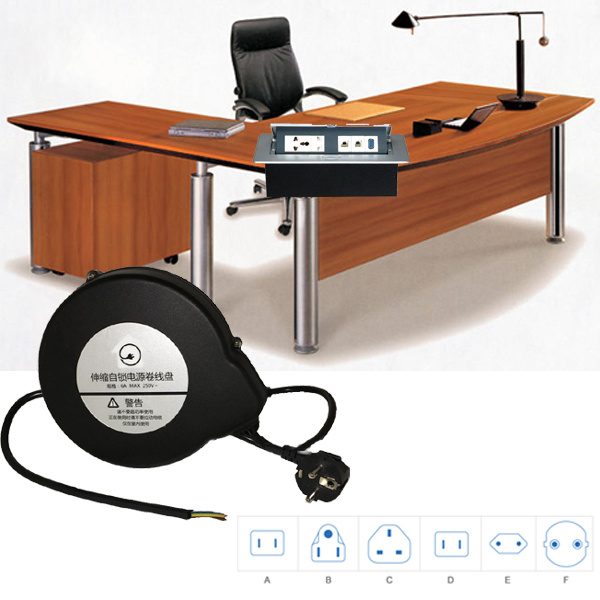 Fireproof Plastic Self-Retracting Cord Winder for Meeting Desk