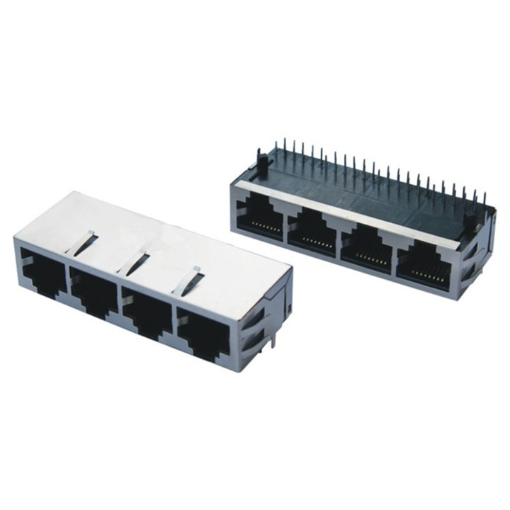 Dosin Brand Qualified Four Port Shield Jack RJ45 Connector