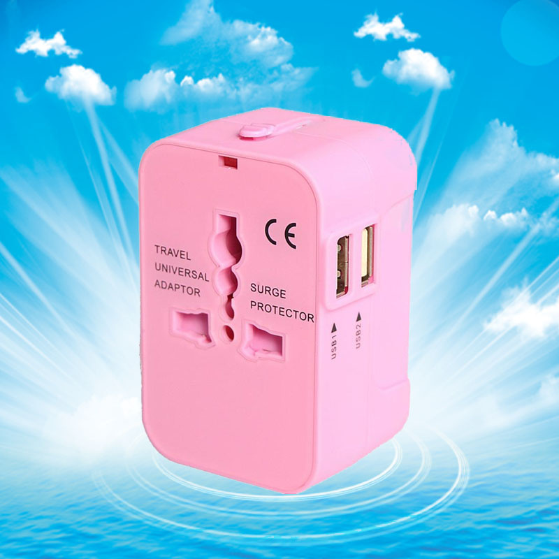 Dual USB Port 5V 2.1A Worldwide Tralvel Adapter