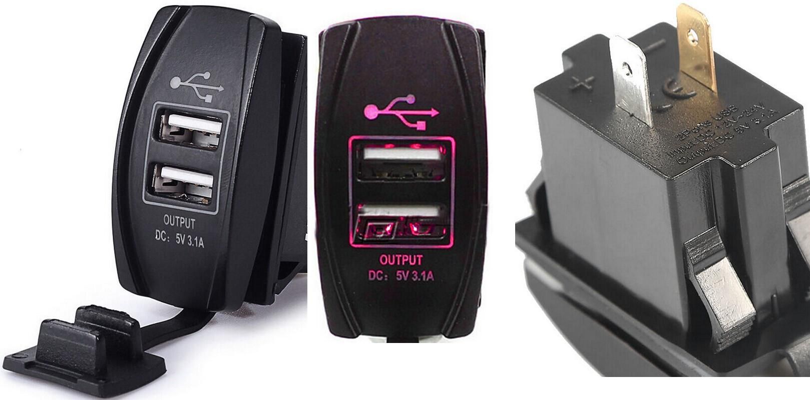 12V 3.1A Motorcycle Car Dual USB Ports Charger Socket/Charger Socket