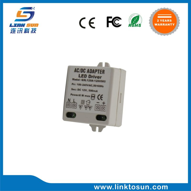 12V 0.5A Constant Voltage No Flicker 6W LED Driver for LED Strip