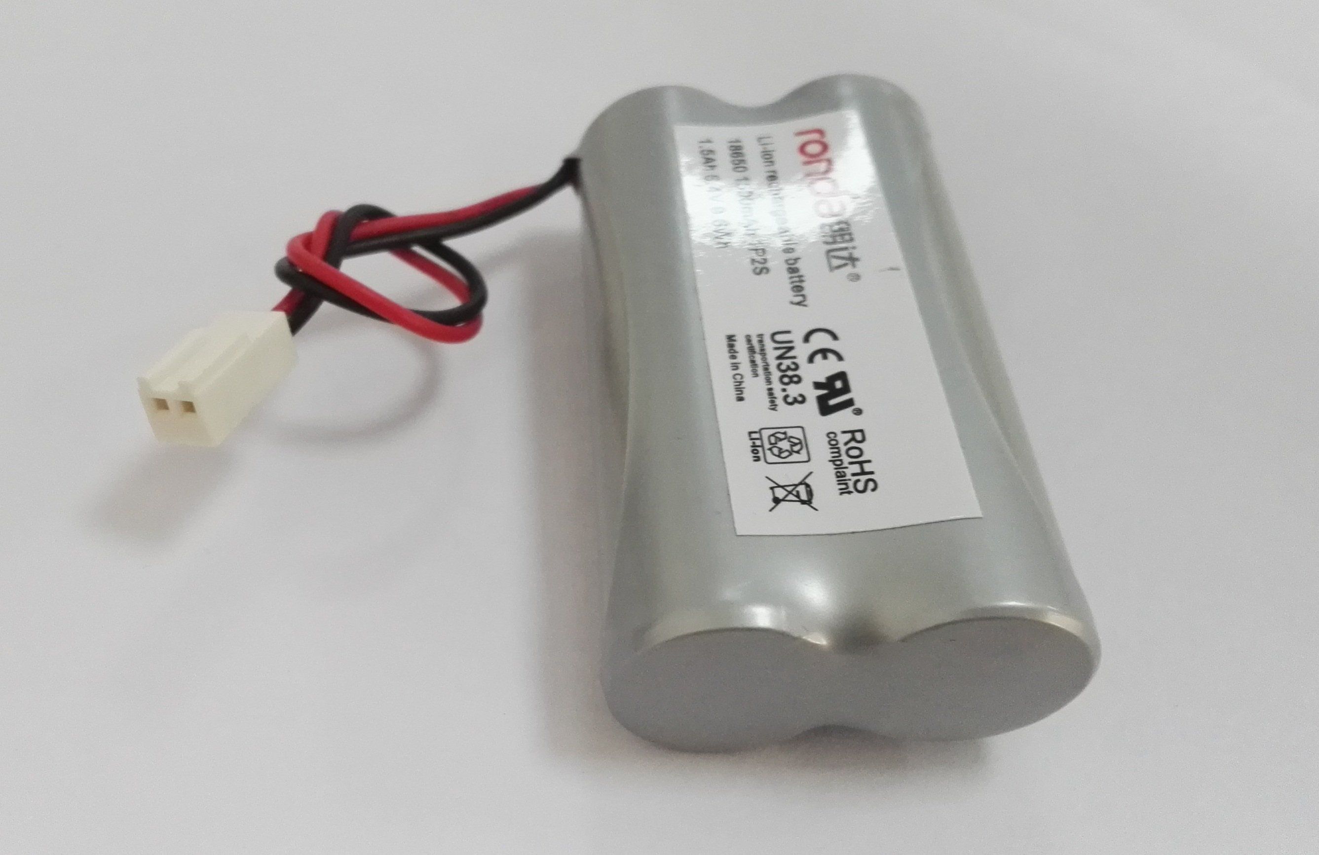 6.4V 1P2S 1.5ah Ifr18650 LiFePO4 Battery Pack for Emergency Lighting