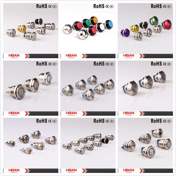 UL TUV Various 12~25 mm Anti-Vandal Push Button Metal Switches