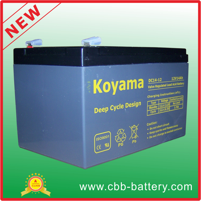 12V14ah Deep Cycle AGM Battery for Utility Vehicle