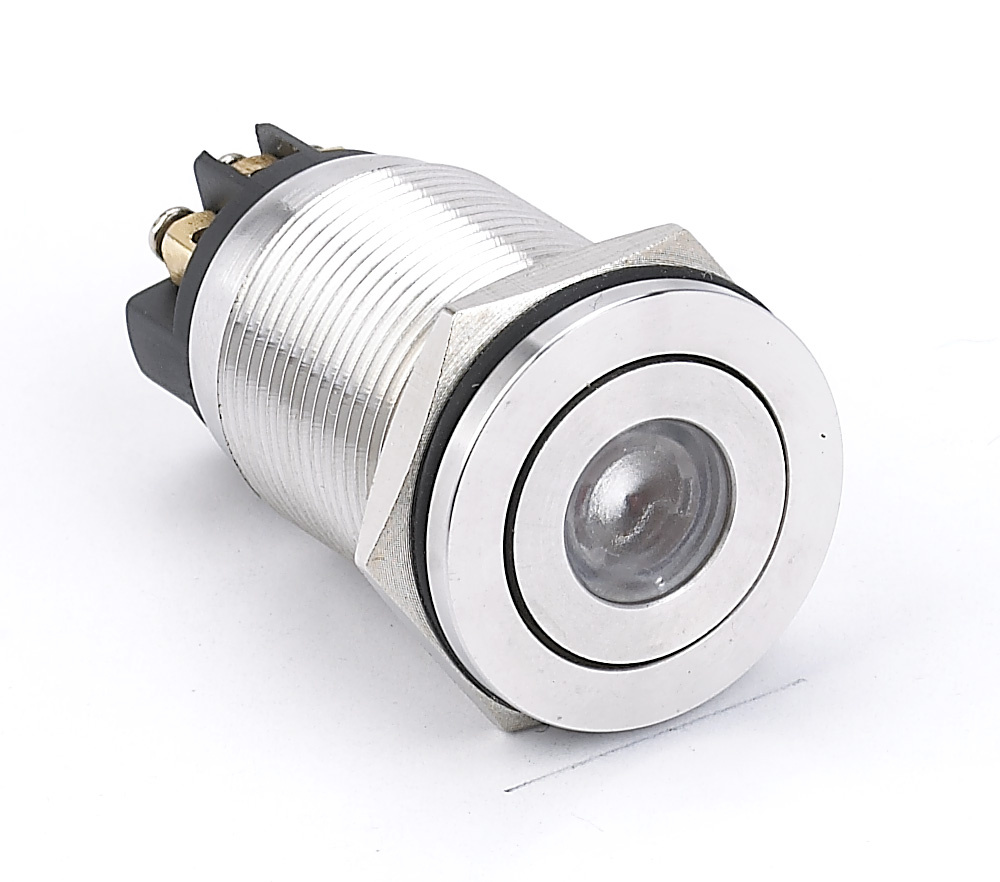 19mm Screw Type Hyperplane DOT Illuminated IP65 Metal Push Button Switch