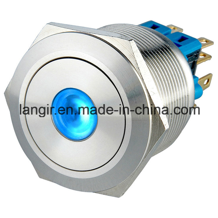 25mm Self-Locking 2no2nc Dustproof Ring Metal Anti-Vandal Push Button Switch