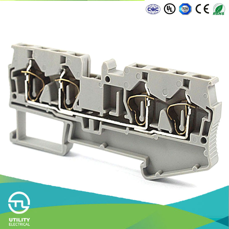 Dinrail Spring Terminal Block Jut3-4/2-2 Cable Connector