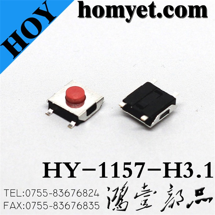 5pin SMD Tactical Switch with 6.2*. 6.2*3.1mm Red Round Button for Digital Products (hy-1157-h31)