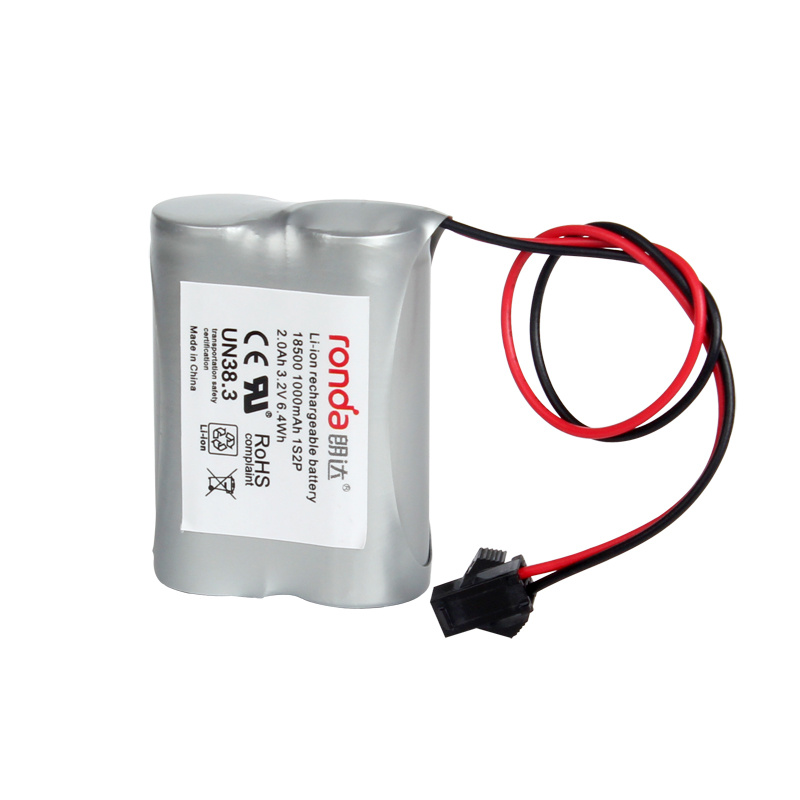 2.0ah 3.2V Ifr18500 LiFePO4 Battery Pack for Emergency Light