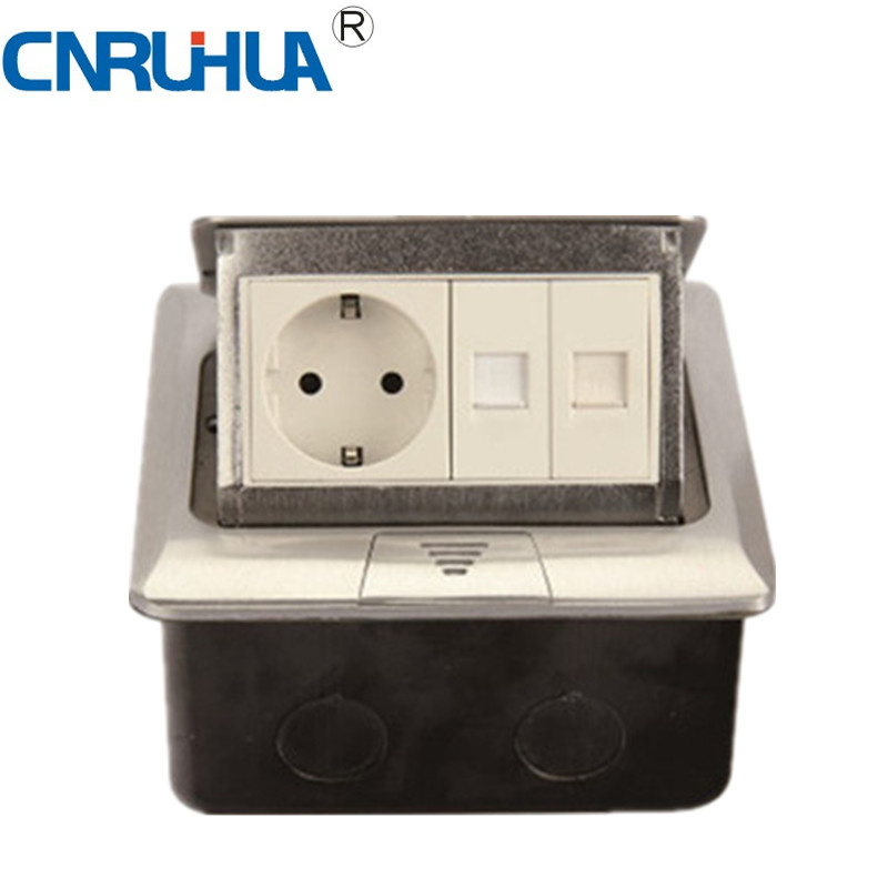 Multi Funtional Commerical Easy Use German Double -Computer&One-Way Floor Socket