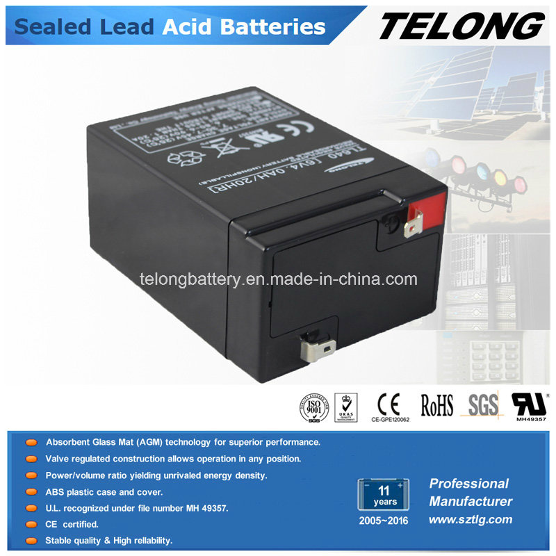 6V4ah Rechargeable Sealed Lead Acid Battery for UPS