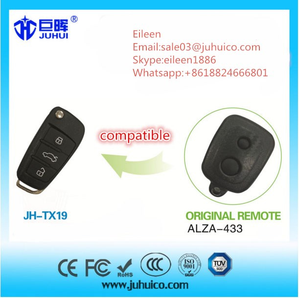 The Replacement of Original Rolling Code Alza 433MHz Remote Control for Car