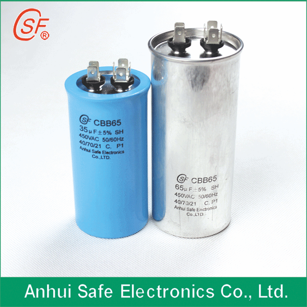 Power Capacitor Air Conditioner Spare Part Cbb65 Capacitor 100UF 450V