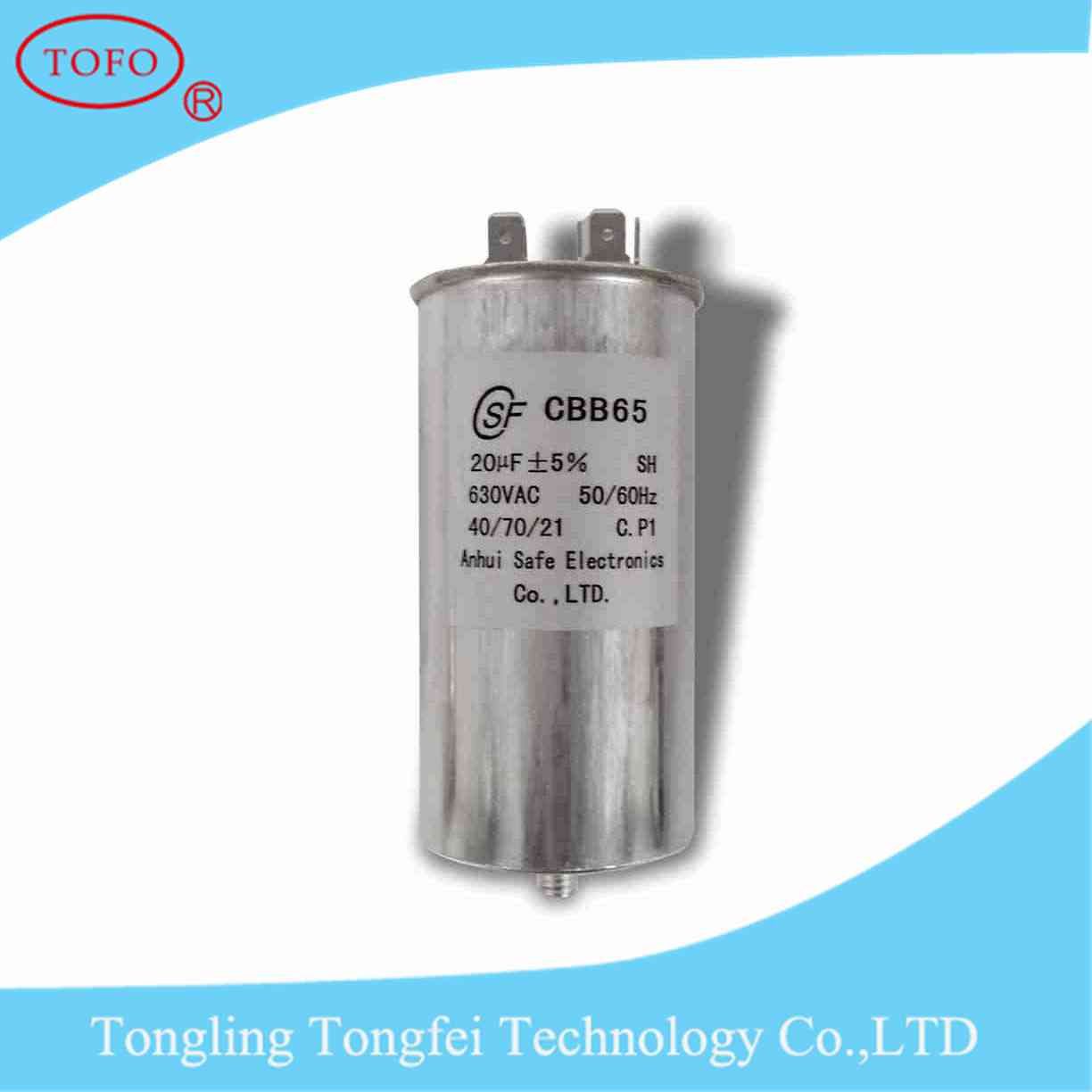Aluminum Case Round AC Cbb65 Capacitor for Air Conditioner