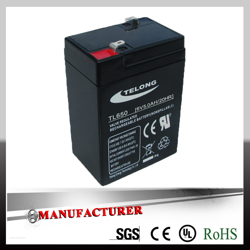 Rechargeable Sealed Lead Acid Battery 6V5ah